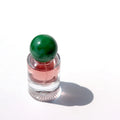 Luxury Crimp Spray 30ml Thick Bottom Oblique Round Cylinder Perfume Bottle With Green Ball Cap