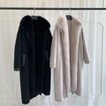Jtfur Winter Rex Rabbit Fur Garment Elegant Warm Cashmere Long Ladies Fur Collar Custom Women Wool Coat