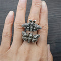Gothic Finger Animal Butterfly Ring Dead Head Skull Moth Rings for Women