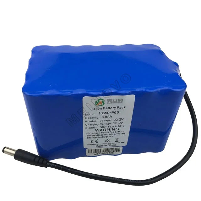 OEM ODM Customizable 6S4P 8800mAh 22.2V Li-Ion Battery Pack with LED Light Custom Lithium Ion Battery Pack