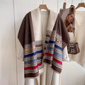 Latest Women Winter Warm Premium Pashmina Blanket Shawls Luxury Designer Letter Pattern Long Oversize Imitation Cashmere Scarf