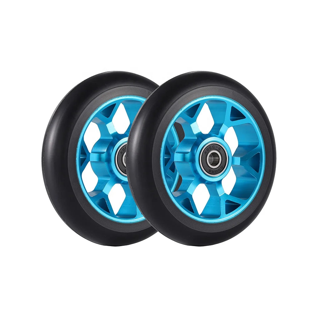 Honey Comb Hollow  Alloy Metal Core High Impact Pro Street 125Mm 120Mm 110Mm 100Mm Stunt Scooter Wheels for Adults