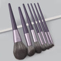 Private Label 7-Piece Purple Powder Contour Blending Eye Face Soft Hair Foundation Makeup Brushes Set for Concealer Application