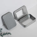 Mini 90*60*20mm Empty Metal Tin Box Recyclable Small Rectangle Container PVC Window for Spice Clip Cookware Compatible USB Small