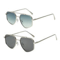 2025Dropshipping Spring Leg Glass Lenses Trendy Eyeglasses with Blue Black Gold Frames Metal Flat Top Shades Sunglasses