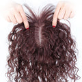 AU Well-matched 100% Human Hair Pieces Invisible Hand-made Clip-in Women Short Curly Topper with Air Bangs