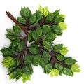 O-X171 Wholesale Artificial Ficus Leaves Cheap Plastic Banyan Foliage Diy Artificial Tree Branches and Leaves Wedding Decoration