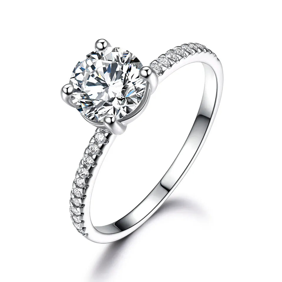 Solid Gold 4 Carat Jewelry Lab Grown Diamond Engagement Ring