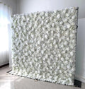 SW026 Rose Hydrangea Wedding Decorative Floral Mat Roll up 3D Flowerwall Fabric Cloth Silk White Artificial Flower Wall Backdrop