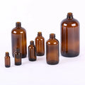 Hot Sale Amber Glass Bottle for Essential Oil 16oz Blue Boston Round Bottles