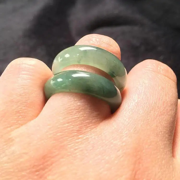 Fashion Jewelry Fine Jewellery Beauty Gifts Women Rings Stones Waterproof Burma Mymmar Natural Stone Green Jade Jadeite Ring