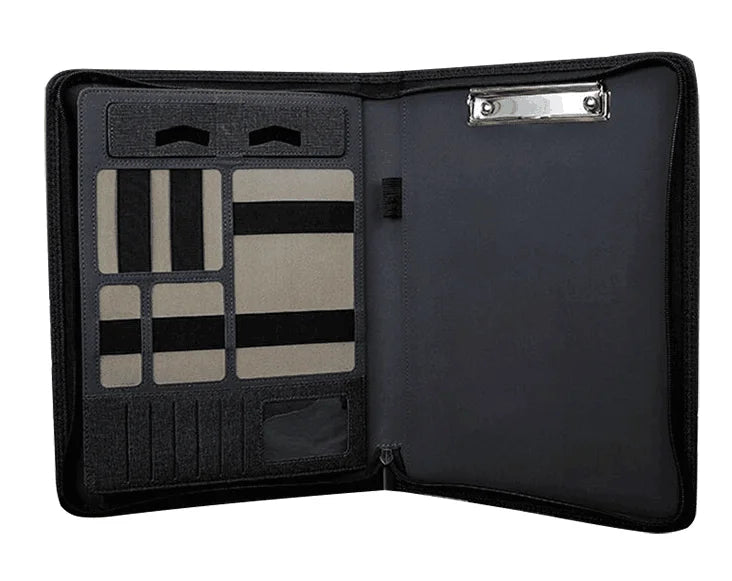Wholesale A4 Portfolio Pu Leather File Document Padfolio Cover Portable Document Organizer with Zipper