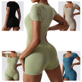 2023 Women's Gym Jumpsuits Breathable Quick Dry Seamless Racerback Full Length Spandex/Nylon Solid Fitness Bodysuits Custom
