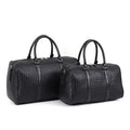 Custom Logo Fashion Large Duffel Black Woven Braided PU Leather Travel Bags Waterproof Weekend Mens Travelling Duffle Bag