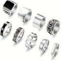 Vintage Jewelry Minimalist Stainless Steel Ring Silver Color Couple Rings  Wholesale Stainless Steel Pair Rings Sets