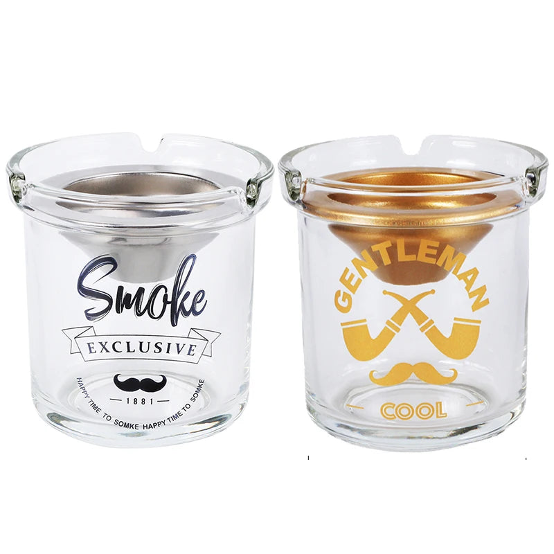 Futeng Glass Ashtray Cup Wholesale Driving Car Funnel Ashtray for Cigarette Custom Crystal Luxury Smoke Shop Ashtray Accessories