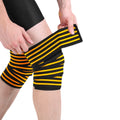 New Arrival Adjustable Weight Lifting Knee Wraps Knee Support Unisex OEM Customized Gym Training Adjustable Elastic Wrap