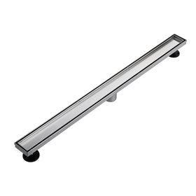 Custom Modern Lightweight Linear Shower Floor Drain Brushed Stainless Steel Bathroom Toilet Trench Tile-in Pattern Drain Cover