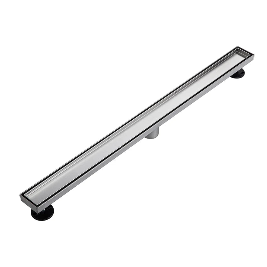 Custom Modern Lightweight Linear Shower Floor Drain Brushed Stainless Steel Bathroom Toilet Trench Tile-in Pattern Drain Cover