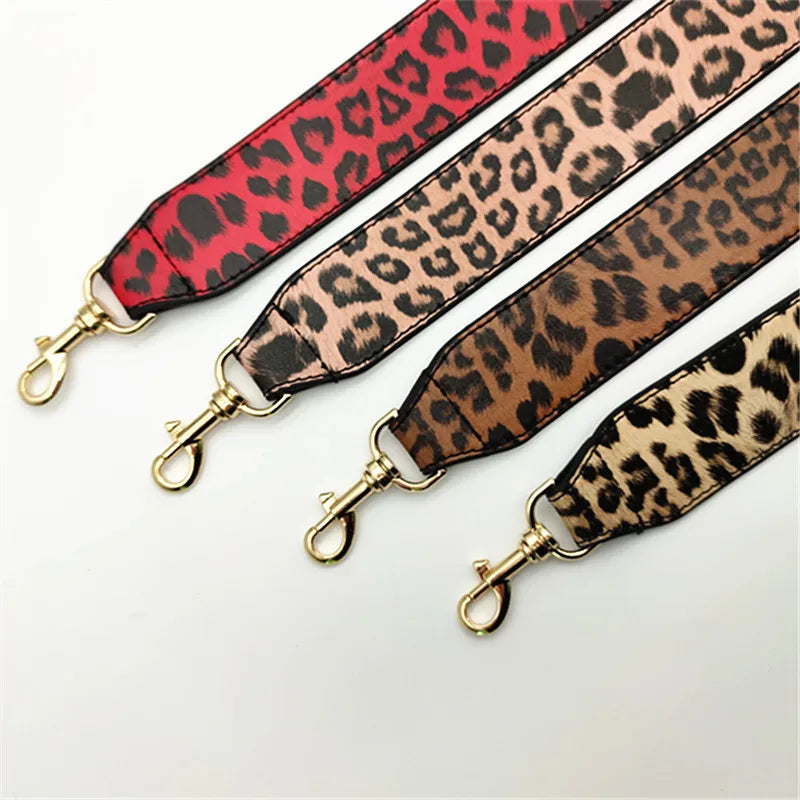 Meetee B-J2060 Leopard Print Handbag Decorative Accessories Non-Adjustable Crossbody PU Bag Shoulder Strap