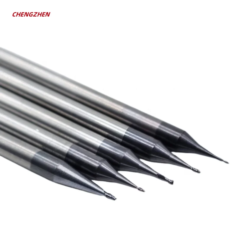 2-Flute Micro Flat End Mill 0.2-0.9mm - Solid Carbide Mini Router Bit 4mm Shank - CNC Metal Engraving Tool RoHS