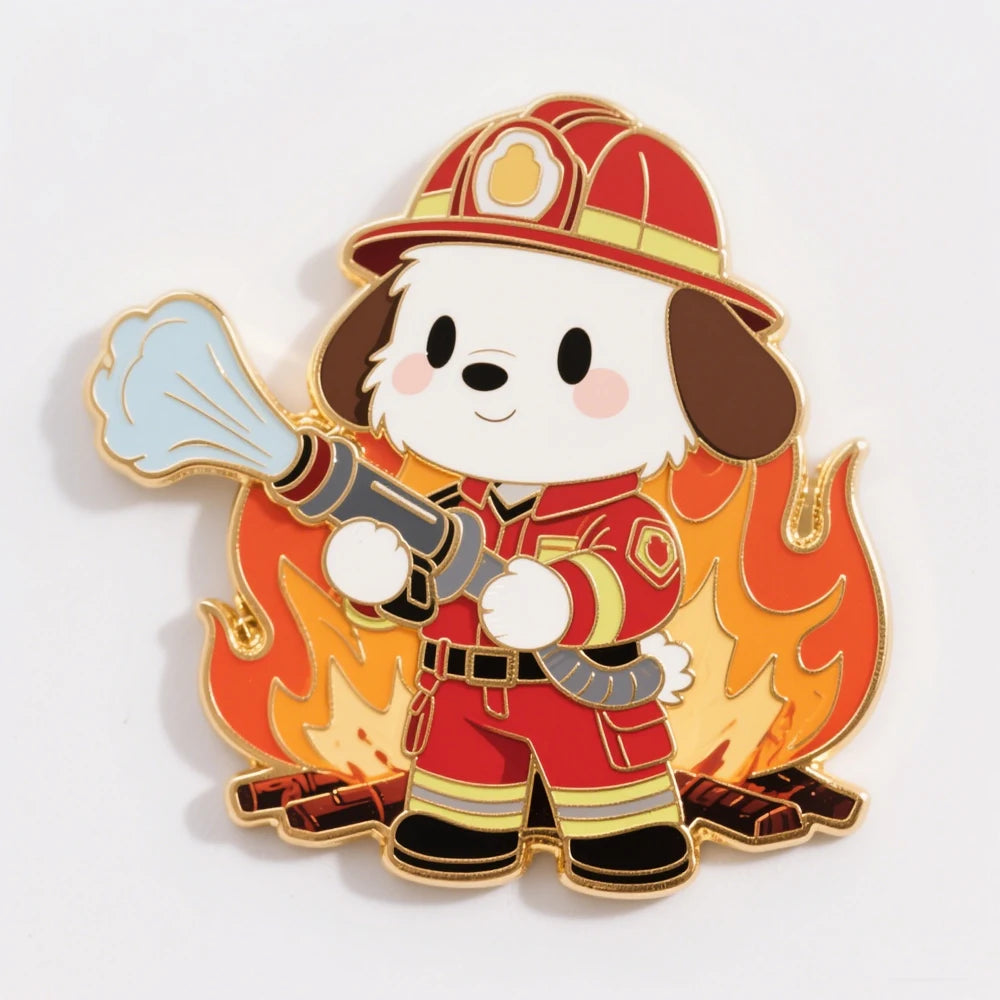 Factory Enamel Lapel Pins Custom Metal Pin Badge Manufacturer Cute Anime Gold Soft Hard Firefighter Enamel Pin Custom