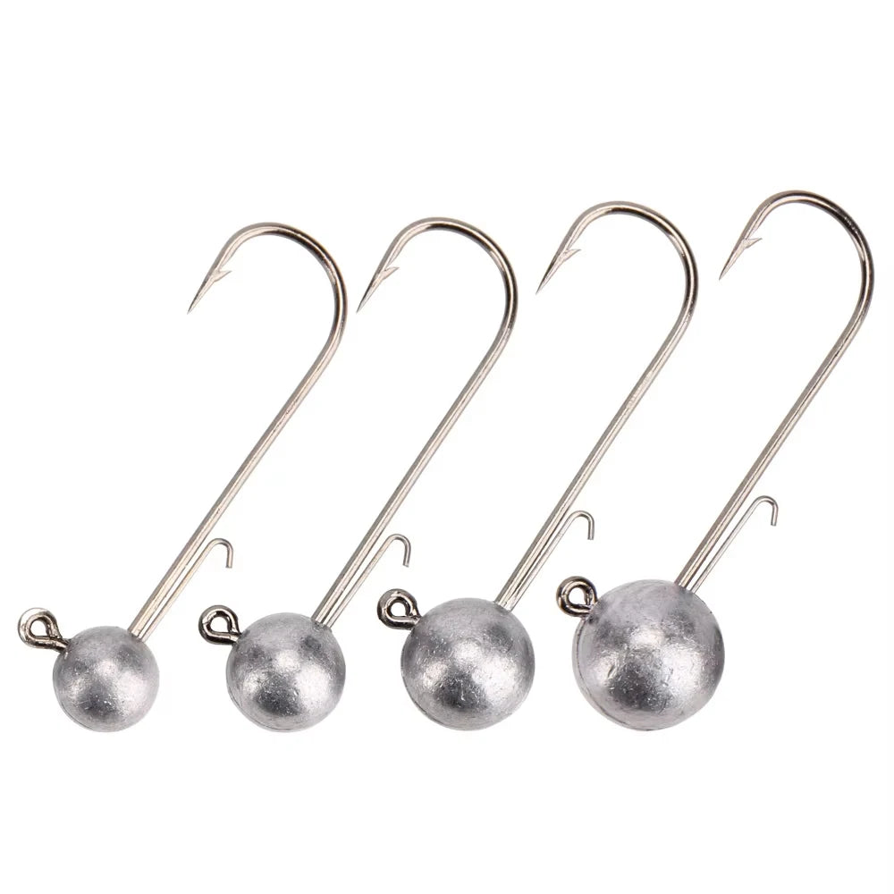 Spinpoler Round Jig Heads 5g/7g/10g/14g Fishing Jig Saltwater Freshwater Jig Hooks for Bass Trout Bluegill Crappie Fishhook