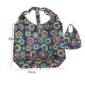 New Large Designed Polyester Tote Grocery Bag Reusable Foldable Cartoon Geometric Print Portable Shopping Bags