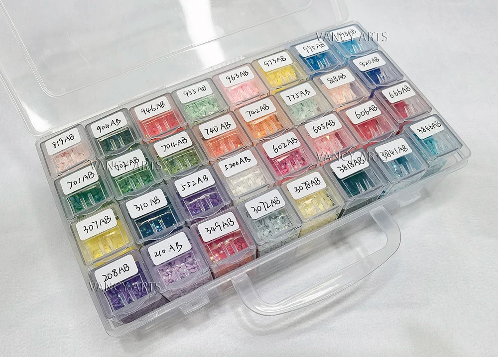 DMC 702AB Green Square Resin Diamond Painting Drills 5D Diamond Painting Rhinestone Material AB Beads No Hole on Bottom