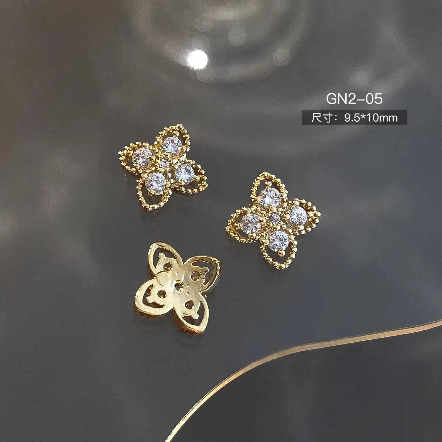 New Buchirati Series High-End Luxury 3D Nail Art Jewelry with Light Simple Sparkling Diamond Design Internet Famous