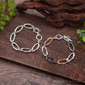 New Arrival Irregular Geometric Hollow-Out Oval OT Buckle Bracelet Vintage Simple Chain Bracelet for Women