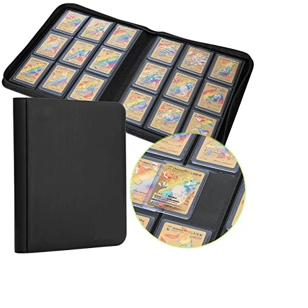 HOT 9 Pockets PU Leather Handel Top Loader Binder Toploader Card Binder