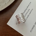 Layered Statement Cuff Ring 925 Sterling Silver Bold Luxury Jewelry Oversized Architectural Band Modern Power Ring for Women