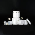 Free Samples 30g-500g Cosmetic Face Cream Plastic Container Gold Silvery Edge White PP Plastic Jar with PS Lid