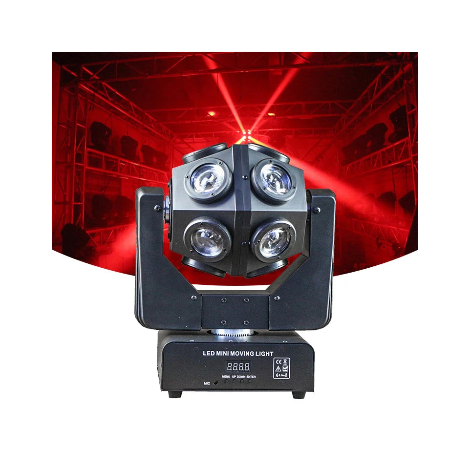 Professional Stage Lighting Equipment 12Pcs 10W Rgbw 4in1 Mini Stage Spider Eye Sharpy Dj Disco Led Beam Moving Head Light