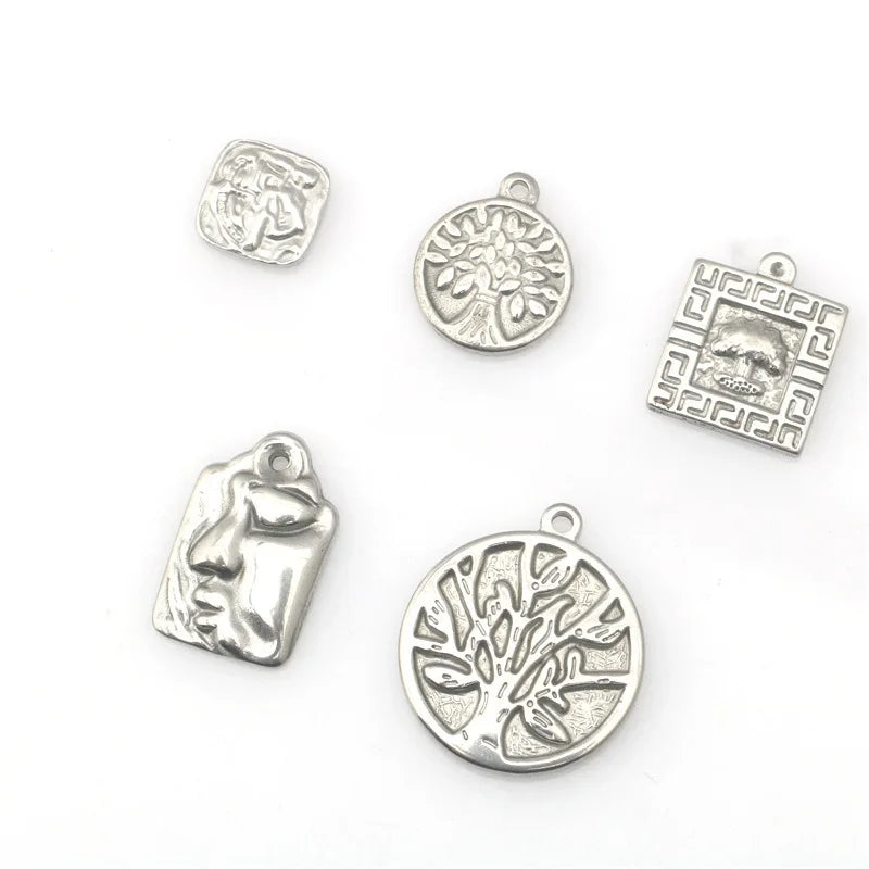 Stainless Steel Tree of Life Pattern Pendant Necklace Bracelet Waist Chain Accessories diy stainless Ornament