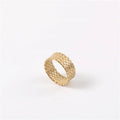High End 18K Gold Plated Wide  Stainless Steel  Rings  Braided Rings Trendy  Stainless Steel Jewelry Wholesale