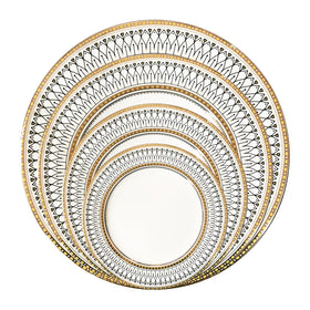 Porcelain Gold Rimmed Dinner Sets Plates Luxury Dinnerware Customized logo Accept
