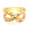 Boutique Punk Cross Line Rings for Women Party Fashion Jewelry Gold Color Curved Ring Anillos Mujer Dropshipping