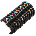 Zodiac Bracelet 8mm Real Natural Stone Black Onyx Stone Star Sign Horoscope Gemstone Bracelet Gifts Friendship Jewelry