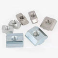 10 X T-Slot Nut Slot 8 - Type I - M8 with Step Spring Loaded Ball Heavy Duty Zinc Plated Steel