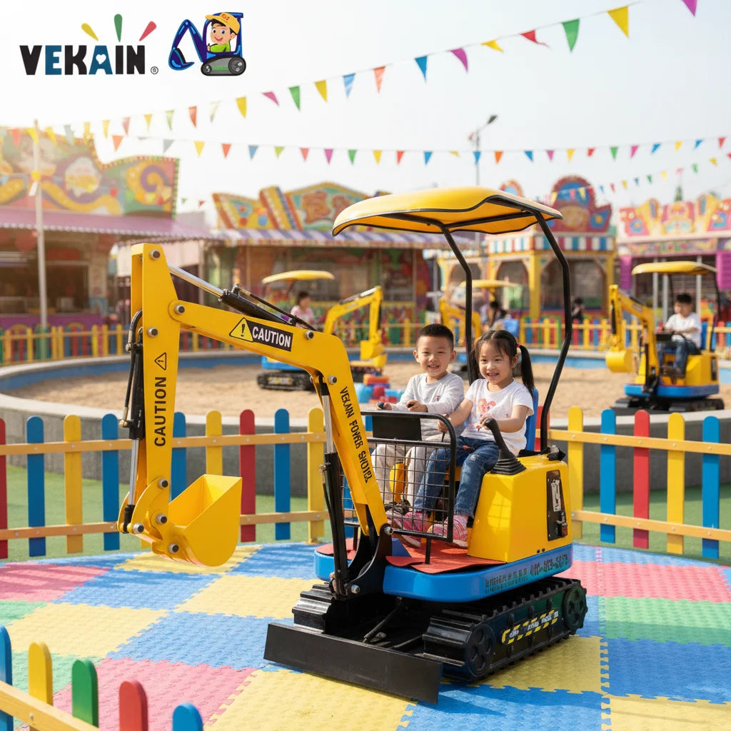 2024 Best-Selling Mini Excavator for Kids' Indoor & Garden Amusement Parks Steel Construction
