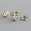 SP Hot Selling Unique Earrings Jewelry Fashion S925 Sterling Silver Made Hollow Heart Hoop Earrings