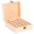 Polished Pine Wooden Essential Oil Box with Partitions Hinged Lid Storage Box