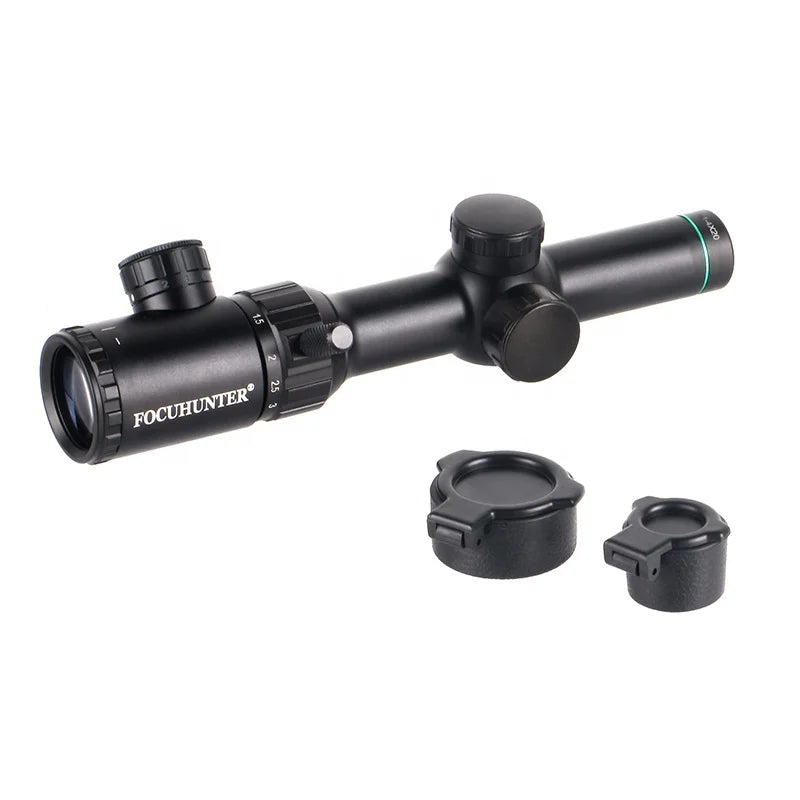 FOCUHUNTER Shockproof 800G LPVO 1-4X20E Red Green Illuminated Optical Hunting Scope Short-Mid Range Tactical Telescopic Scope