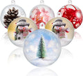 Clear Acrylic Box Ornament Christmas Decorations Tree Ball UV Printing Embroidered DIY Craft 3.15" Size 3-4mm Thickness Custom