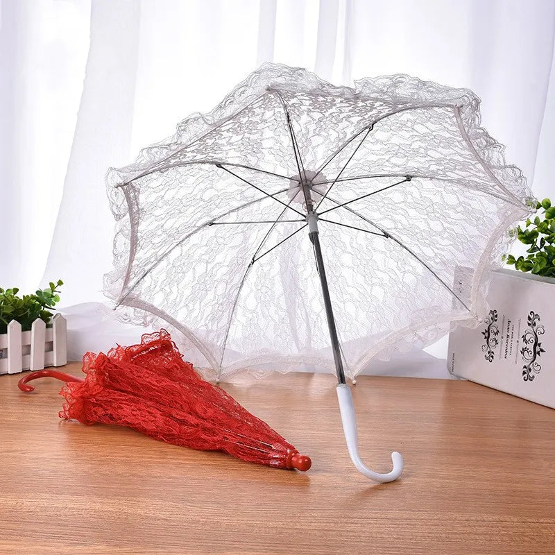 Vintage Wedding Bridal Umbrella Small Lace Parasol Umbrellas for Wedding Party Decoration