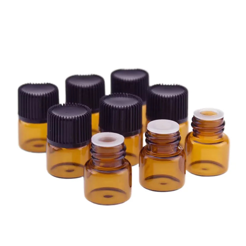 Luxury 2ml 3ml 5ml 10ml Amber Essential Oil Sample Skin Care Serum 10ml Glass Dropper Bottle with Screw Cap