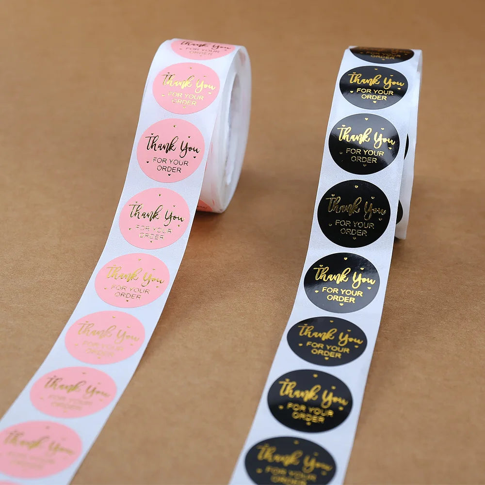 500pcs Adhesive Label Customization Thank-you Takeaway Thank You Stickers for Small Business