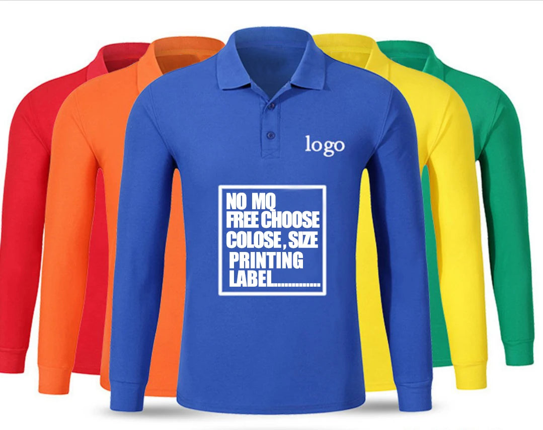 Customized Embroider logo School Wear Long Sleeve Polo Shirt